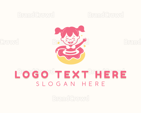 Donut Girl Pastry Logo