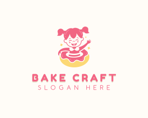 Donut Girl Pastry logo design