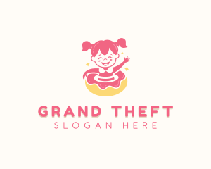 Character - Donut Girl Pastry logo design