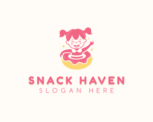 Donut Girl Pastry logo design