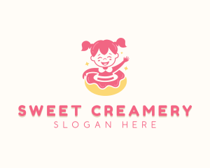 Donut Girl Pastry logo design