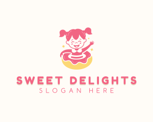 Donut Girl Pastry logo design