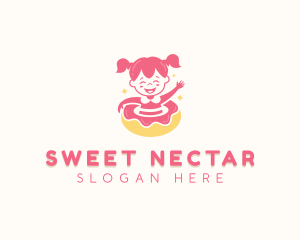 Donut Girl Pastry logo design