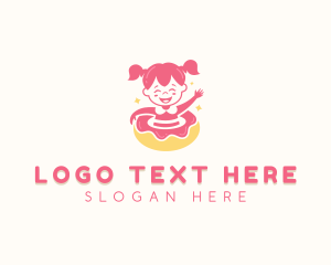 Confectionary - Donut Girl Pastry logo design