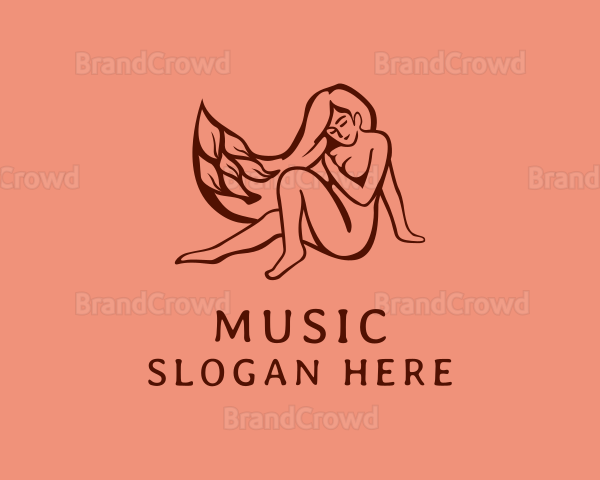 Organic Nude Woman Beauty Logo