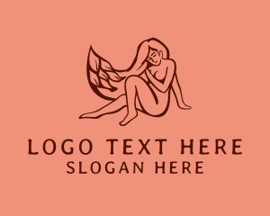 Naked - Organic Nude Woman Beauty logo design