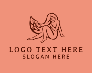 Hair Products - Organic Nude Woman Beauty logo design
