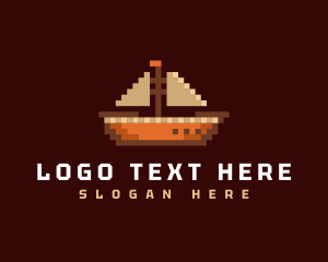 Pixel - Sea Voyage Ship logo design