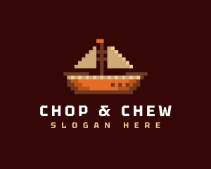 Pixel - Sea Voyage Ship logo design