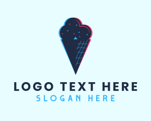 Sorbet - Cold Ice Cream Glitch logo design