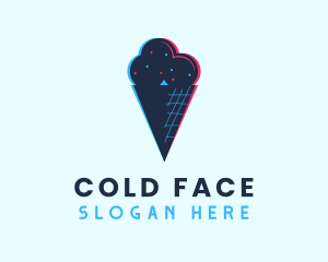 Cold Ice Cream Glitch logo design