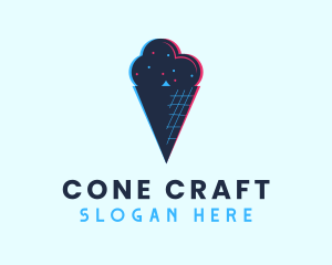 Cold Ice Cream Glitch logo design