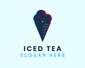 Cold Ice Cream Glitch logo design