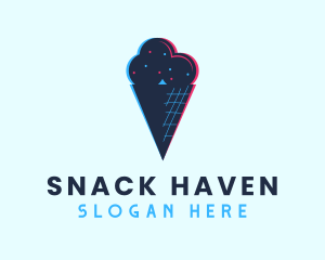 Cold Ice Cream Glitch logo design