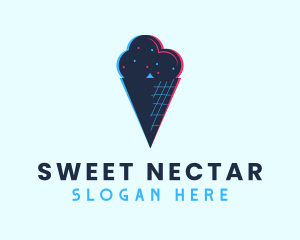 Cold Ice Cream Glitch logo design