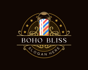 Barbershop Salon Haircut logo design