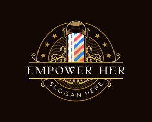 Barbershop Salon Haircut logo design