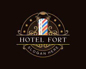 Barbershop Salon Haircut logo design