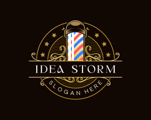 Barbershop Salon Haircut logo design