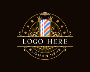 Barbershop Salon Haircut Logo