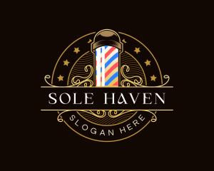 Barbershop Salon Haircut logo design