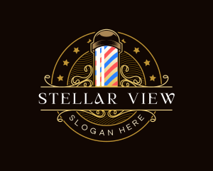 Barbershop Salon Haircut logo design