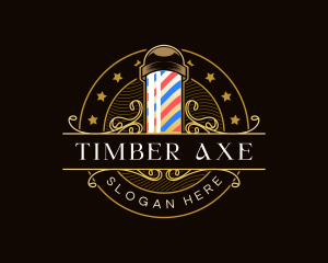 Barbershop Salon Haircut logo design