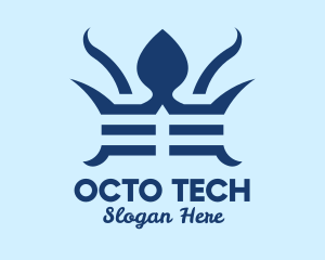 Blue Octopus Tentacles  logo design