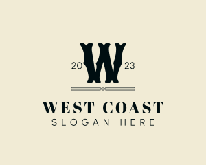 West - Retro Gothic Western Studio logo design