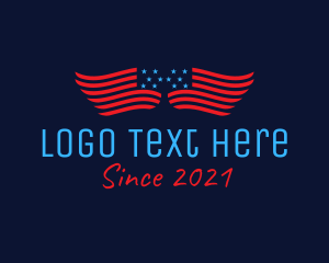 Washington - American Flag  Wings logo design