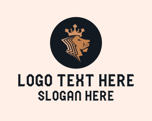Polygon - Gold Lion King Badge logo design