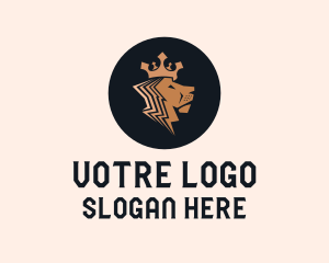 King - Gold Lion King Badge logo design