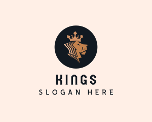 Gold Lion King Badge logo design