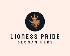 Gold Lion King Badge logo design