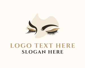 Eyeliner - Gold Eyelashes Beauty logo design