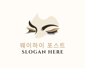 Gold Eyelashes Beauty logo design