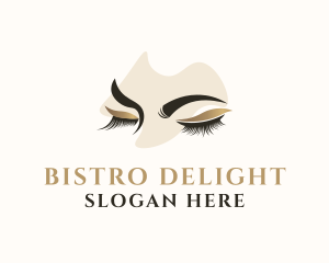 Gold Eyelashes Beauty logo design