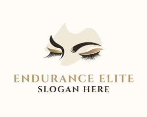 Gold Eyelashes Beauty logo design