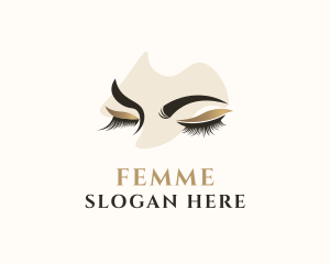 Gold Eyelashes Beauty logo design