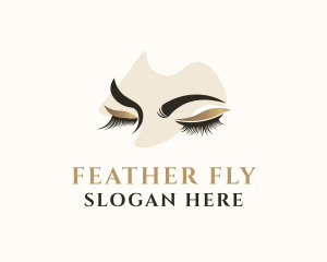 Gold Eyelashes Beauty logo design