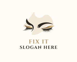 Gold Eyelashes Beauty logo design