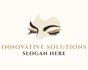 Gold Eyelashes Beauty logo design