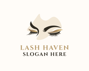 Gold Eyelashes Beauty logo design