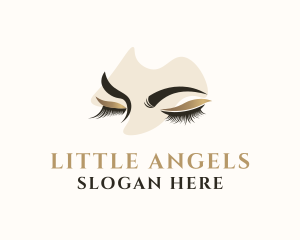 Gold Eyelashes Beauty logo design