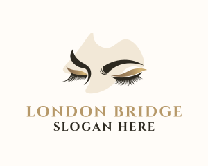 Gold Eyelashes Beauty logo design