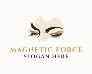 Gold Eyelashes Beauty logo design