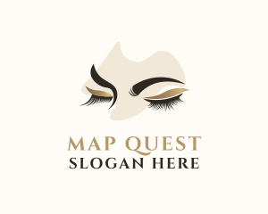 Gold Eyelashes Beauty logo design