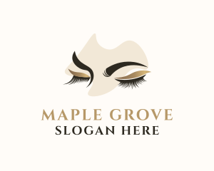 Gold Eyelashes Beauty logo design