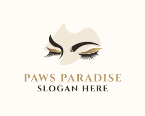 Gold Eyelashes Beauty logo design