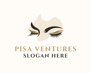 Gold Eyelashes Beauty logo design